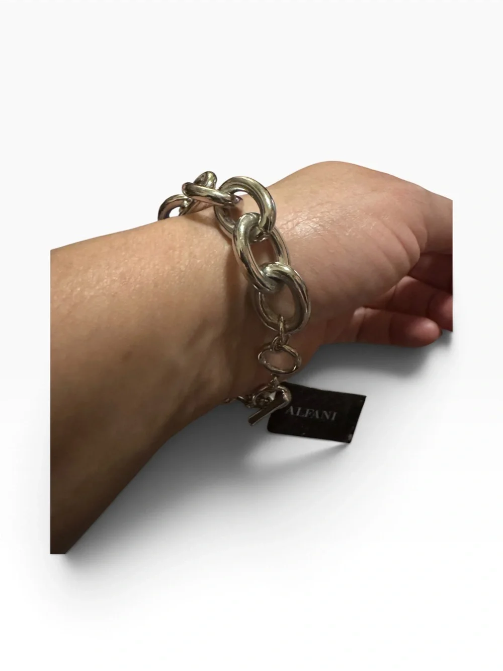 Alfani Silver-Tone Chain Bracelet with Blue Link